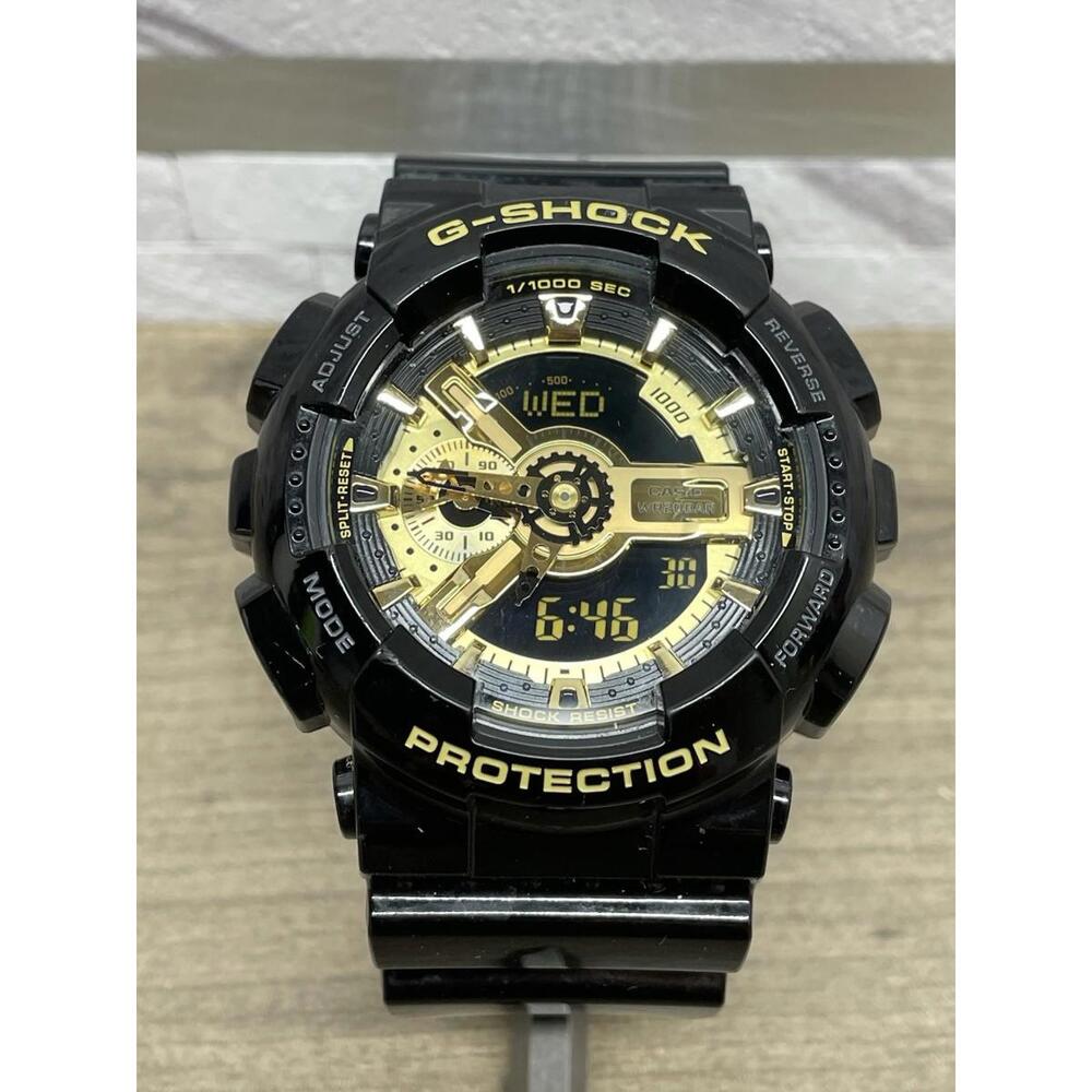 Casio G Shock WR20bar 5146 GA-110GB Black Gold MEN Watch Alarm Chrono World